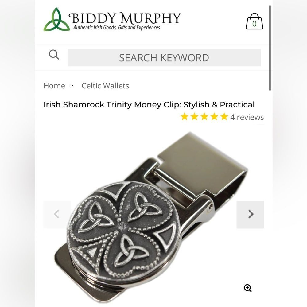 Irish Shamrock Trinity Money Clip